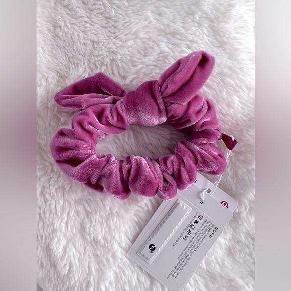 lululemon athletica Accessories - NWT Lululemon Uplifting Velvet Bow Scrunchie in Pink Lychee